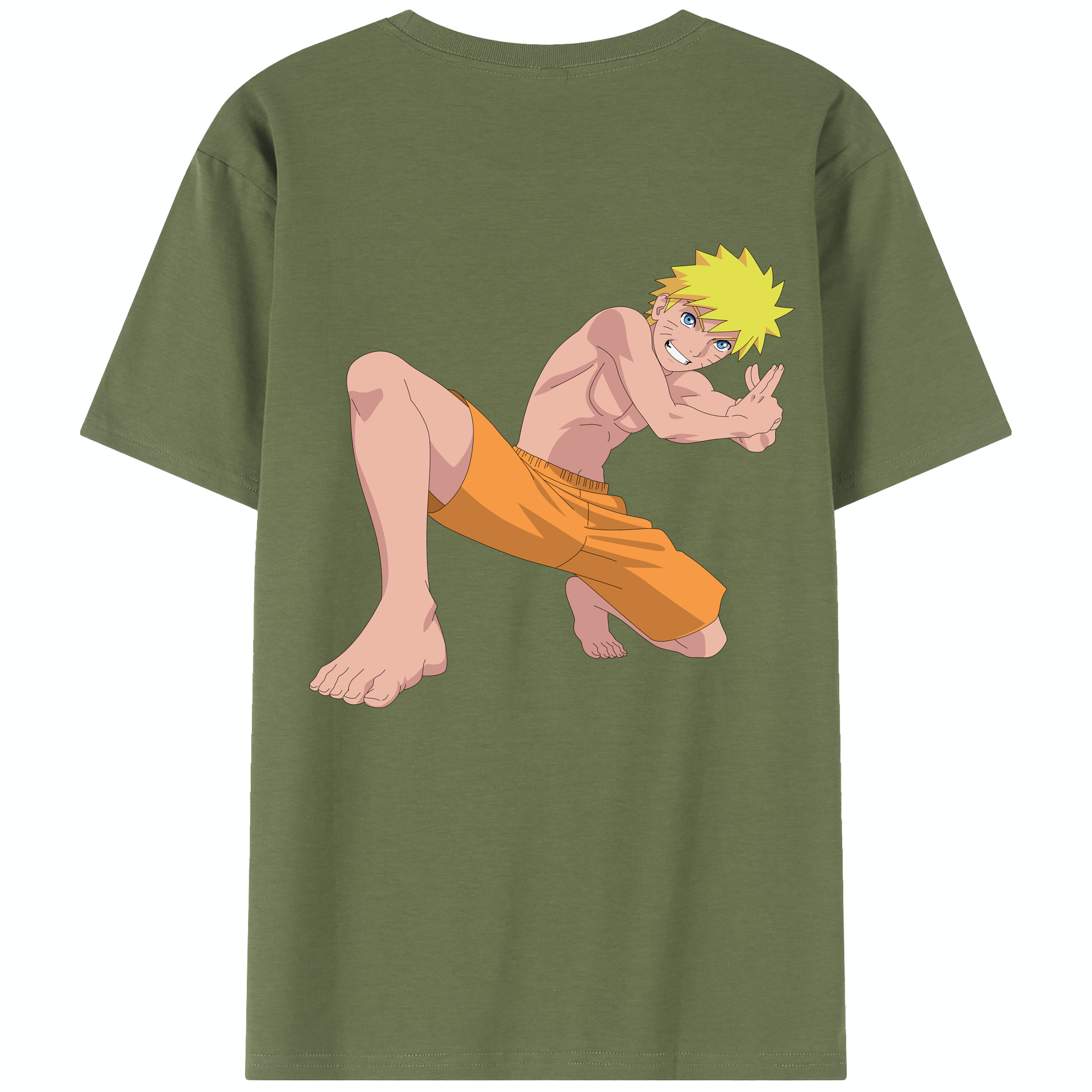 （画像用） NARUTO -ナルト- うずまき ナルト Uzumaki Naruto 綿100％半袖Tシャツ（背面プリント）
